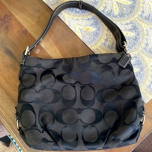 Brand new without tags Coach hobo bag purse in black with coach logo all over